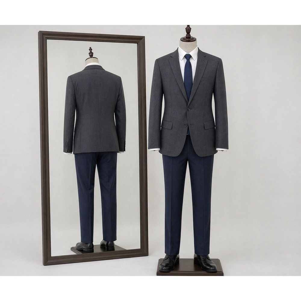 Gerald Austin Blazer Mens 44R Charcoal Gray Wool Cashmere Blend 2-Button Jacket